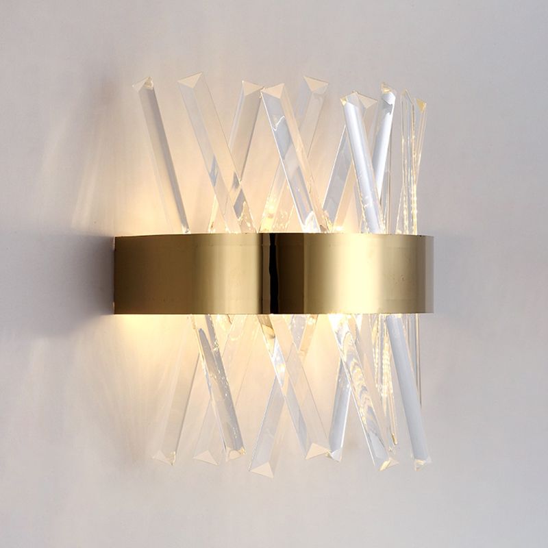 Luces de colchado de cristal transparente de color transparente Luz de pared de simplicidad posmoderna en oro