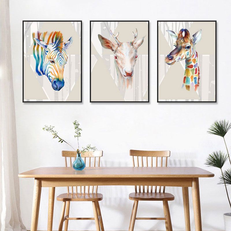 Colorful Wild Animal Wall Decor for Decoration Rustic Drawing Room Canvas Prints