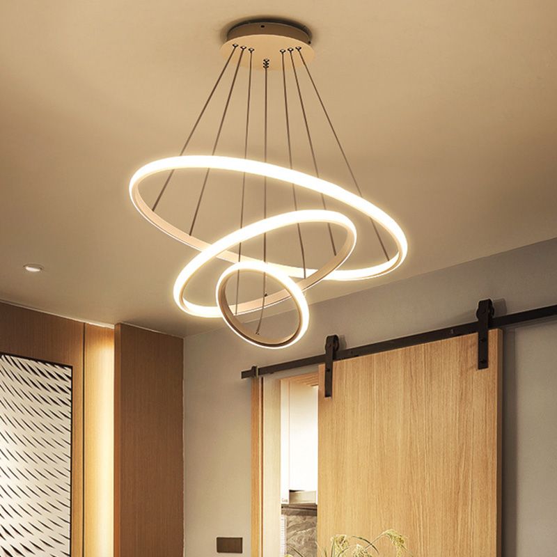 Multi-Tier Chandelier Light Fixtures Modern 3-Light Chandelier Pendant Lamp with Acrylic Shade
