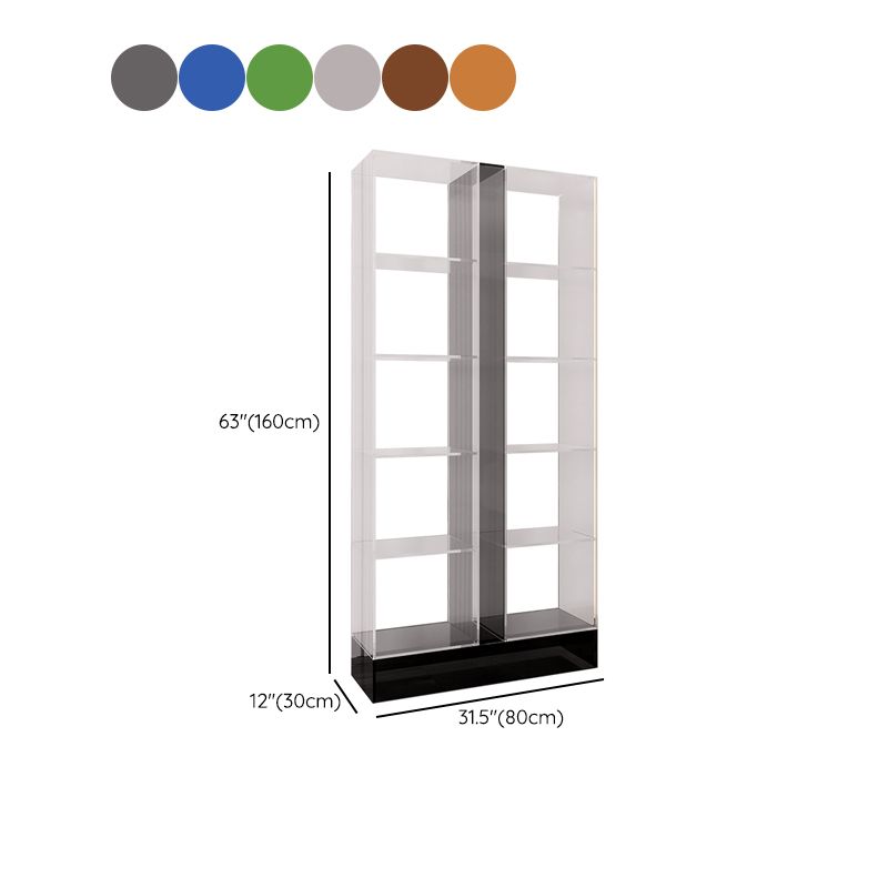 Modern Style Open Back Bookshelf Acrylic Bookcase for Study Room
