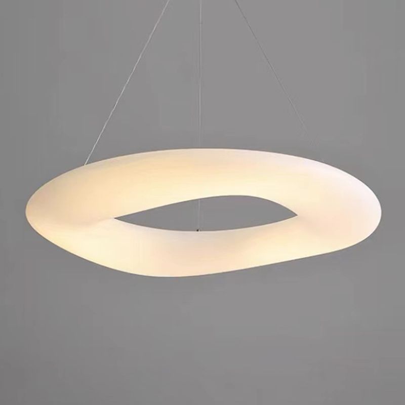 White LED Hanging Lamp Modern Style Plastic Chandelier Pendant Light for Bedroom