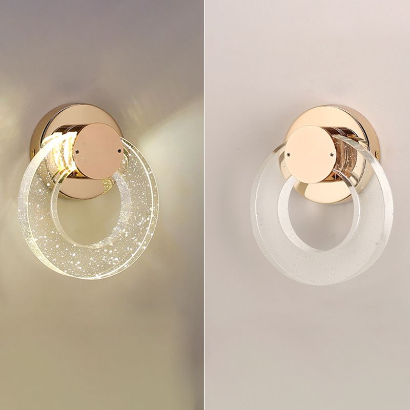 1 Light Circle Wall Lamp Simplicity Metal Wall Mounted Light Fixture