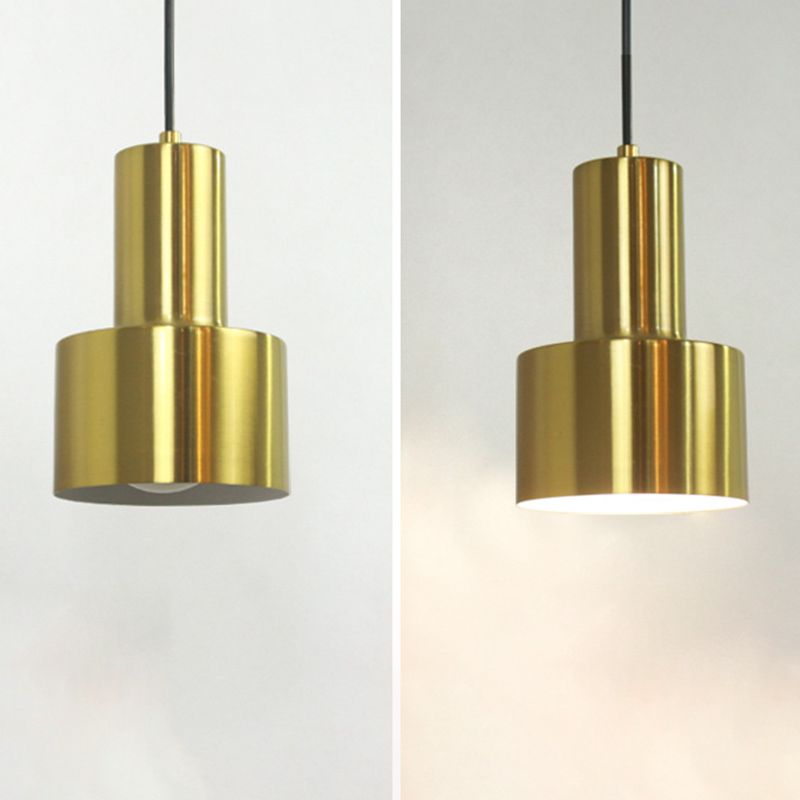 Lampe à suspension en fer électroplate dans le pendentif simple cylindroid moderne de style luxueux