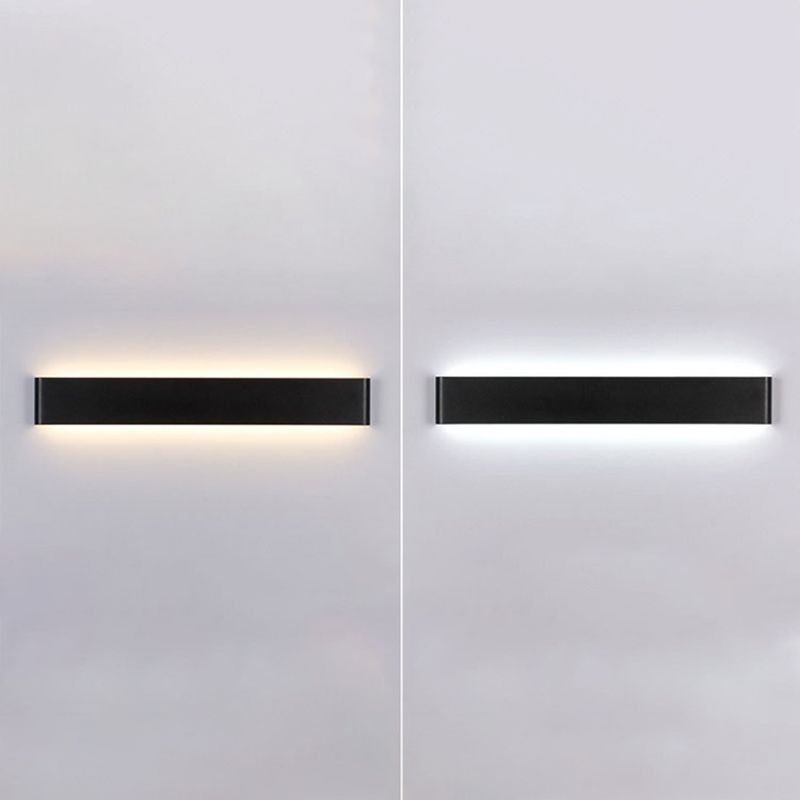 MODERNE SEMPLE SIMPLE RECTANGULAIRE LIGNE CHAPE MUR MONDE ALUMINUM 1 Appliques légères pour le devant du miroir.