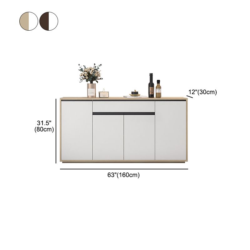 Artificial Wood Living Room Sideboard Cabinet Modern Credenza with Storages and Drawer