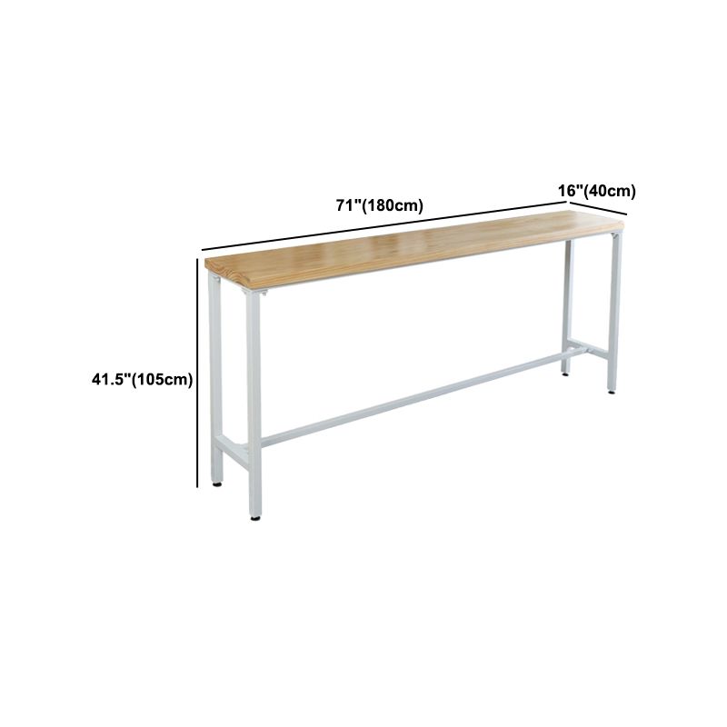 Luxury Rectangle Solid Wood Bar Table Set 1/4 Pieces Counter Table with Black Stools