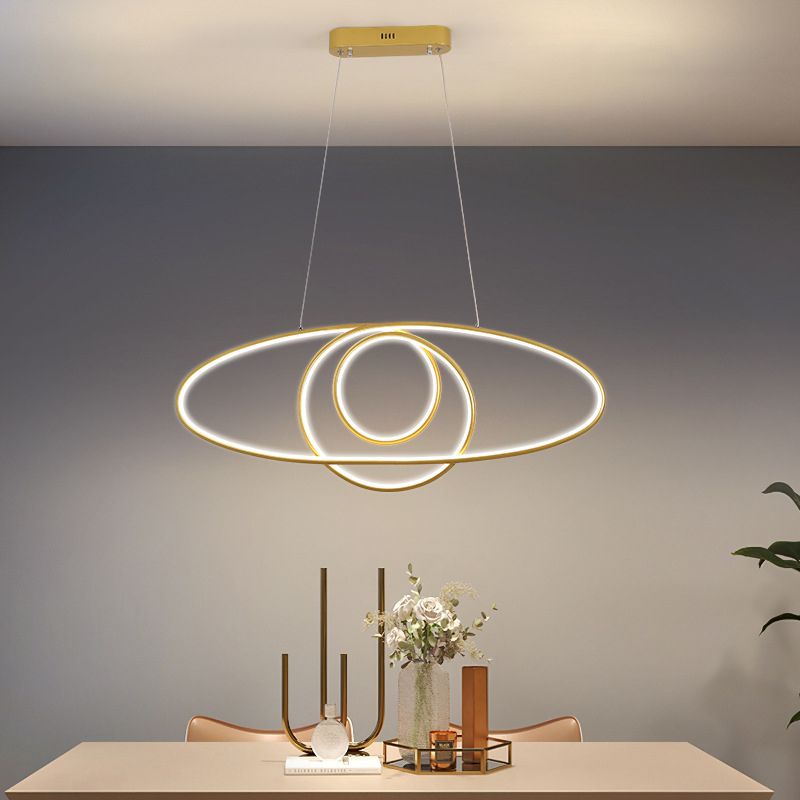Linear Shape Island Pendant Contemporary Style Metal 1 Light Island Lighting Fixture