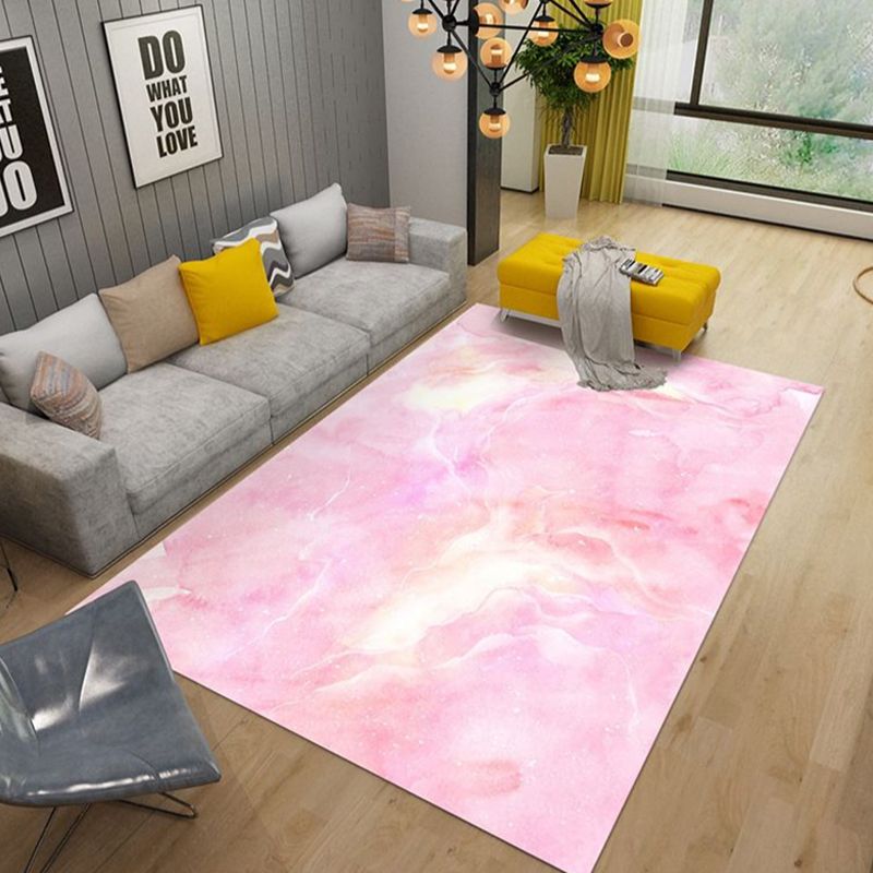 Modern Abstract Pattern Area Rug Washable Living Room Carpet Polyester Rug with Non-Slip Backing