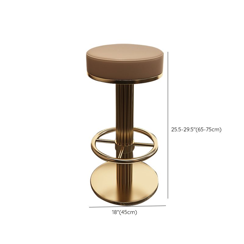 Glam Leather Bar Stool Adjustable Gold Base Counter Stool for Bristol