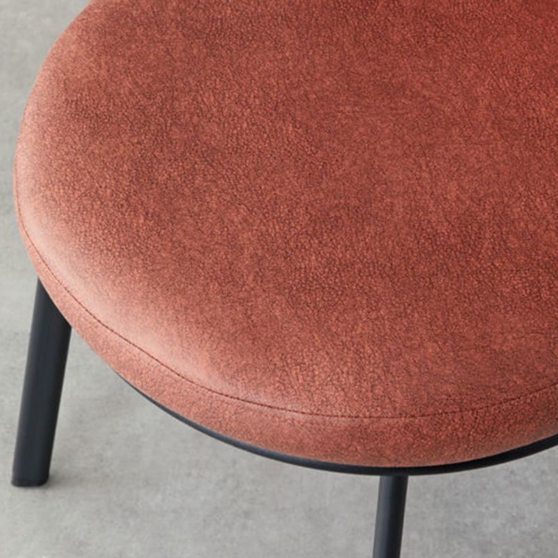 Industrial Faux Leather Dining Chairs Solid Back Armless Dining Chair