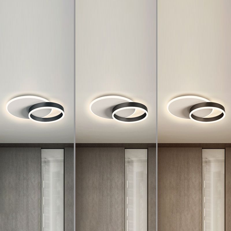 Lámpara LED negra de montaje empotrado, luz de techo de estilo moderno para sala de estar y dormitorio