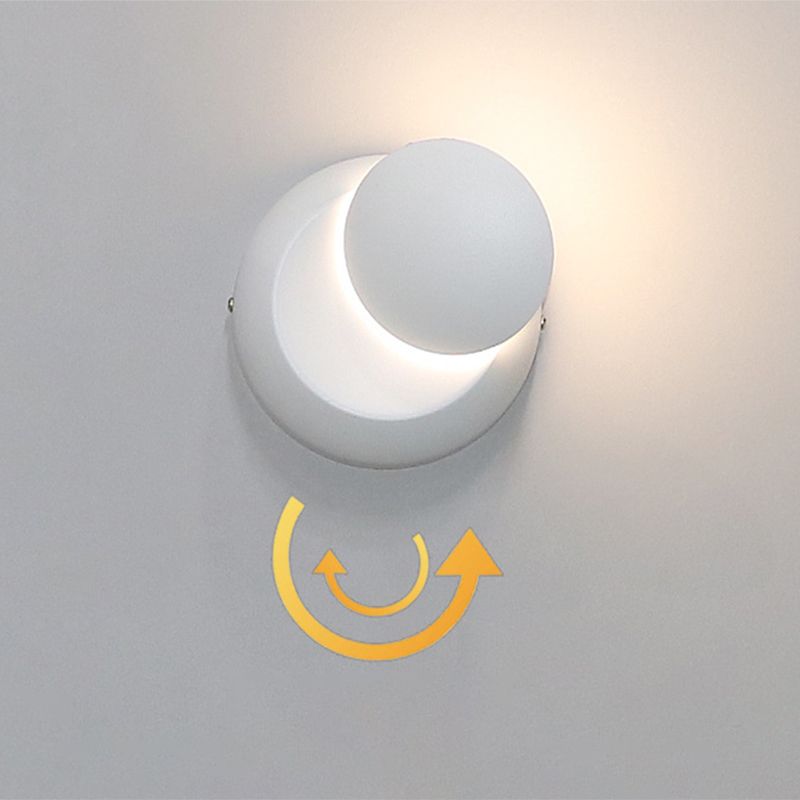 Modern Minimalist Style Rotatable Circular Wall Sconce Lighting Metal Wall Light