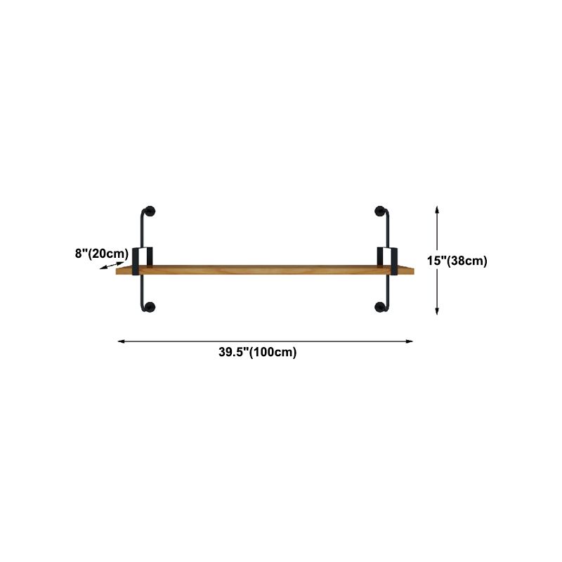 7.87"W Bookshelf Wall Mounted Industrial Style Bookcase for Home Study Room