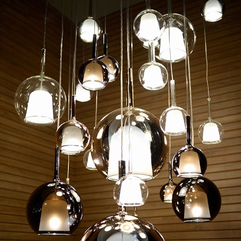 Contemporary Glass Shade Hanging Light Creative Pendant Lighting Fixture