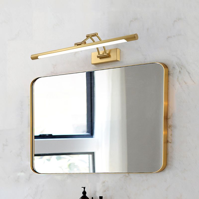 Accensione del supporto a parete di forma lineare in metallo moderno 1 lampada montata a parete a specchio leggero