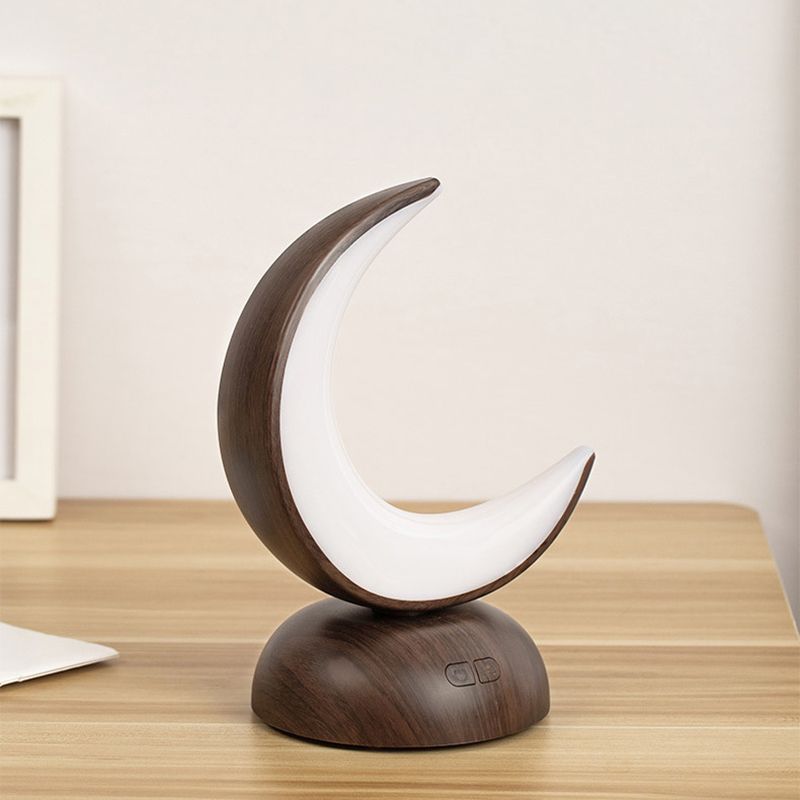 Crescent Shaped LED Aroma Lamp Nordic Plastic Bedroom Table Light with USB Charging Cord