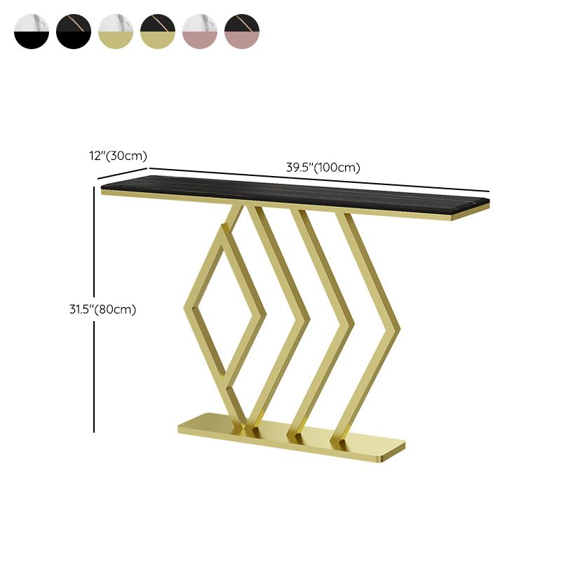 31.5-inch Tall Hall Console Table Glam Stone Accent Table with 1 Shelf