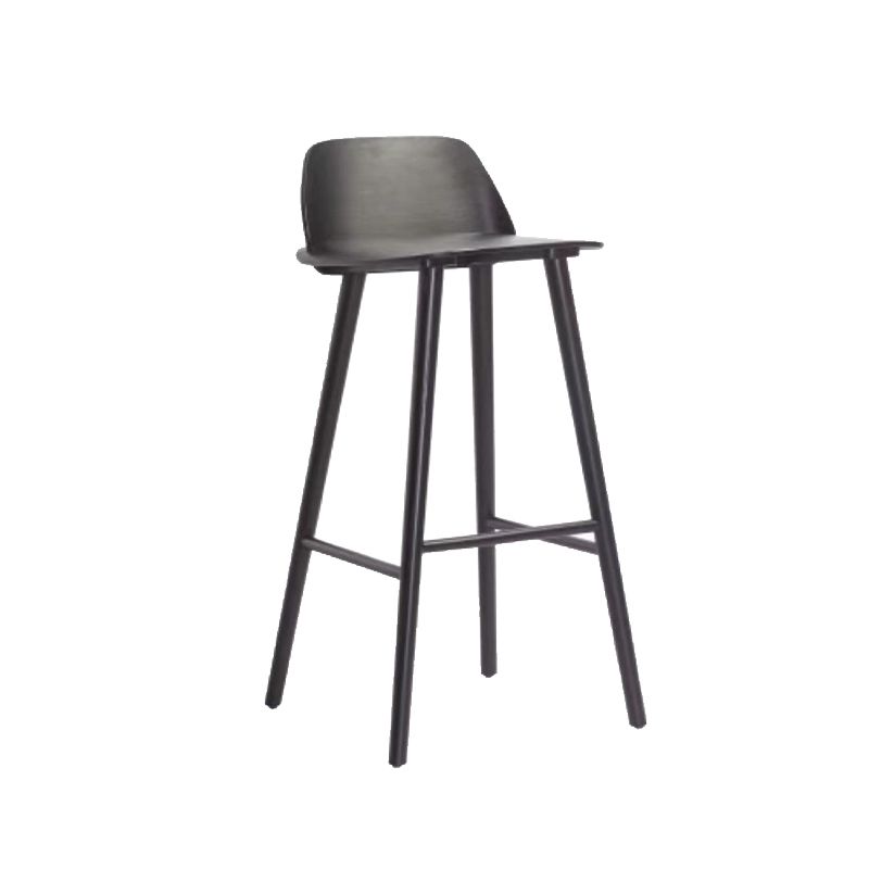 Contemporary Indoor Solid Wood Bar Stool Low Back Armless Stool
