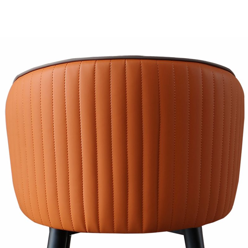 Glam Style Bar Stool Leather Backrest Bar Stools for Dining Room with Metal Legs
