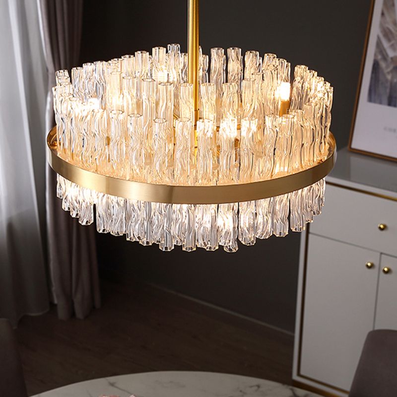 Moderner Stil Ring Kronleuchter Kristall Multi -Lichter Kronleuchter für Wohnzimmer