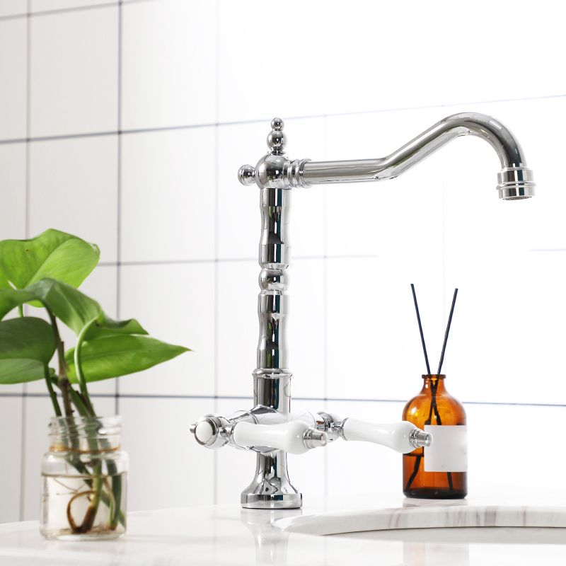 Industrial Wide Spread Bathroom Faucet Lever Handles Lavatory Faucet