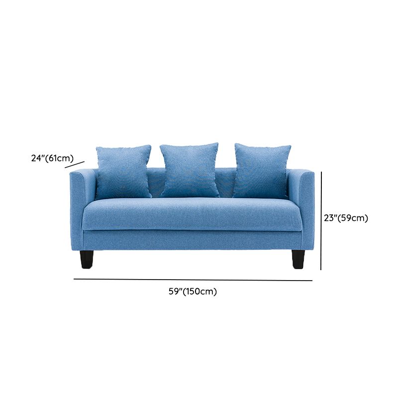 3-Seater Single Cushion Sofa Scandinavian Linen Sofa with 3 Pillows