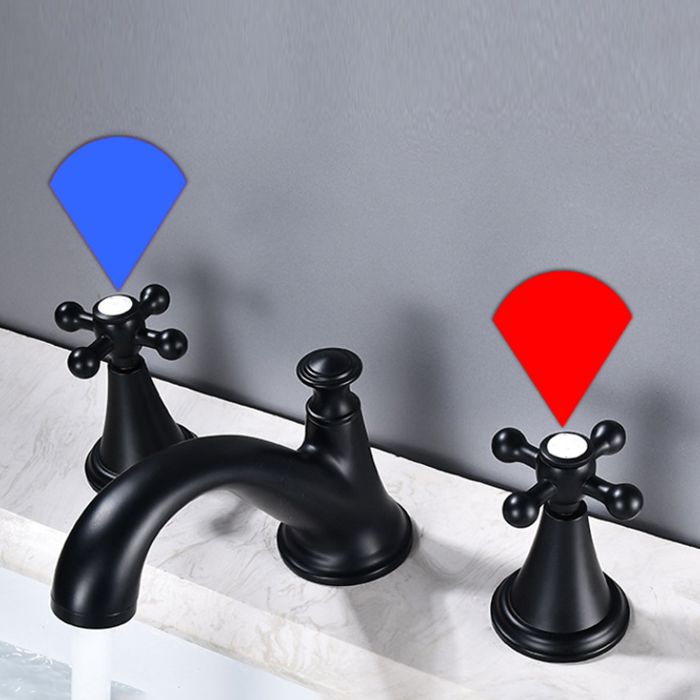 Industrial Centerset Faucet Brass Cross Handles 3 Holes Centerset Bathroom Faucet