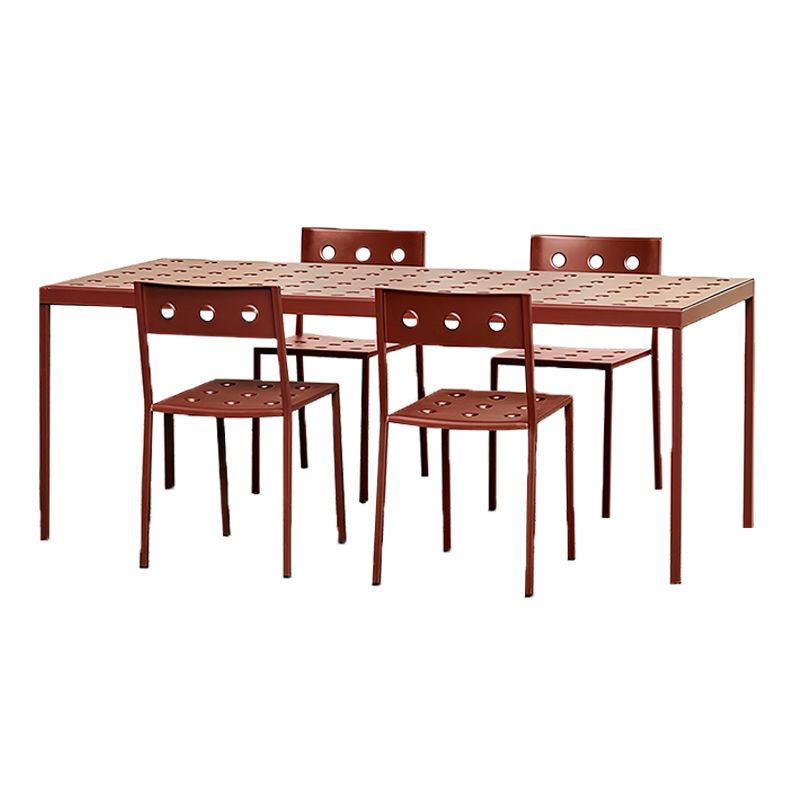 Industrial Rectangle Aluminum Patio Table Outdoor Dining Table