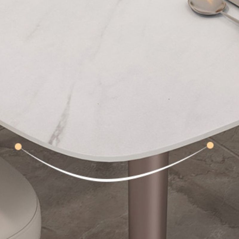 Traditional Luxury Rectangle Dining Table Stone Dining Room Furniture