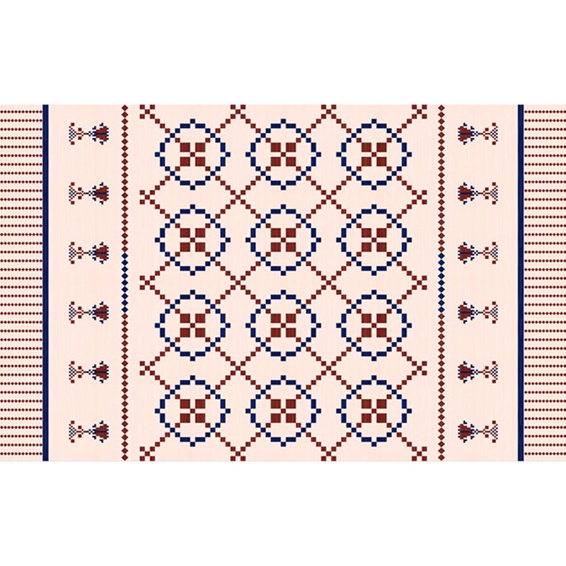 Classic Indoor Rug Geometry Design Polyester Area Carpet Non-Slip Backing Carpet for Home Decoration