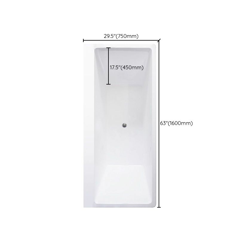 Contemporary Rectangle Drop-in Bathtub Acrylic Soaking/Whirlpool Bathtub