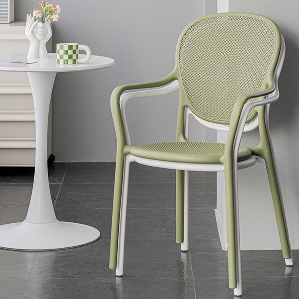 Contemporary Plastic Dining Arm Chair King Louis Back Side Chair