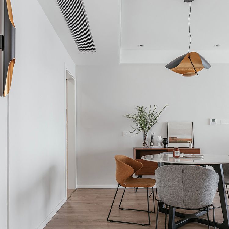 Zwarte hoed Iron Down Lighting Pendant eigentijds 1-licht plafondlicht voor eetkamer