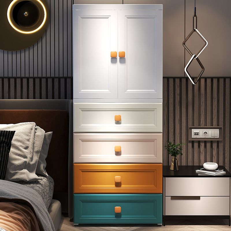 Contemporary Freestanding Wardrobe Plastic Multifunctional Wardrobe