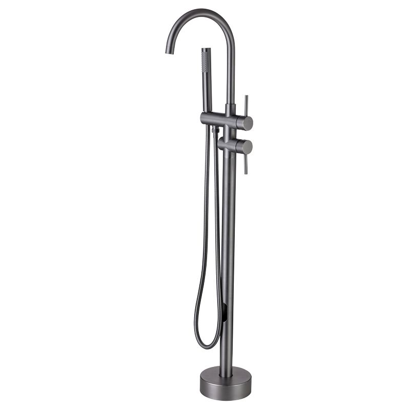 Contemporary Bathroom Faucet Floor Mounted Copper One Handle Freestanding Bathtub Faucet