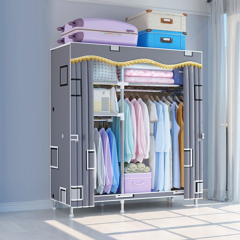 Contemporary Style Wardrobe Metal Wardrobe Closet with 1-Door