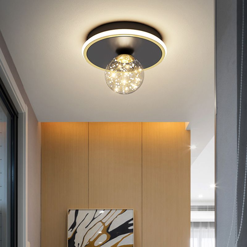 Moderne Kugel-Deckenleuchte im minimalistischen Stil, Glas, 2 Lichter, Unterputz-Deckenleuchte