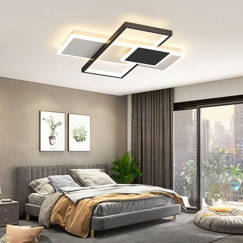 Rectangular Semi Flush Mount Ceiling Fixture Modern Acrylic Semi Flush