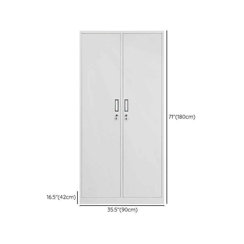Modern Metal Wardrobe for Home Matte Finish Cabinet with Hinged Doors