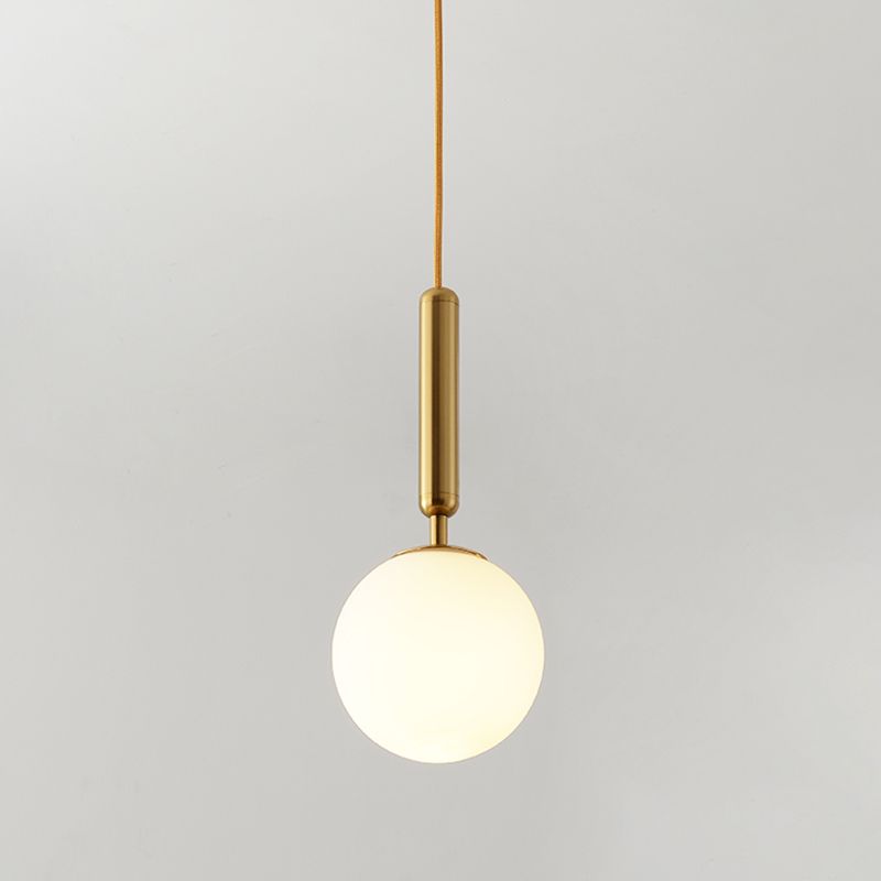 1 Light Spherical Hanging Pendant Modern Style Glass Hanging Lighting for Bedroom
