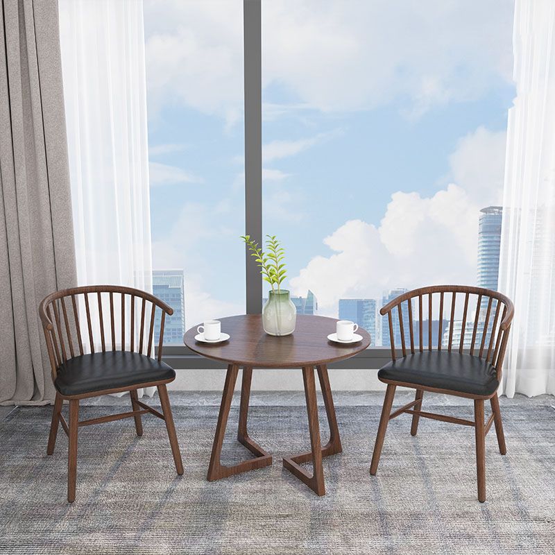 Arm Dining Chairs Modern Oak Wood Side Chairs for Dining Room