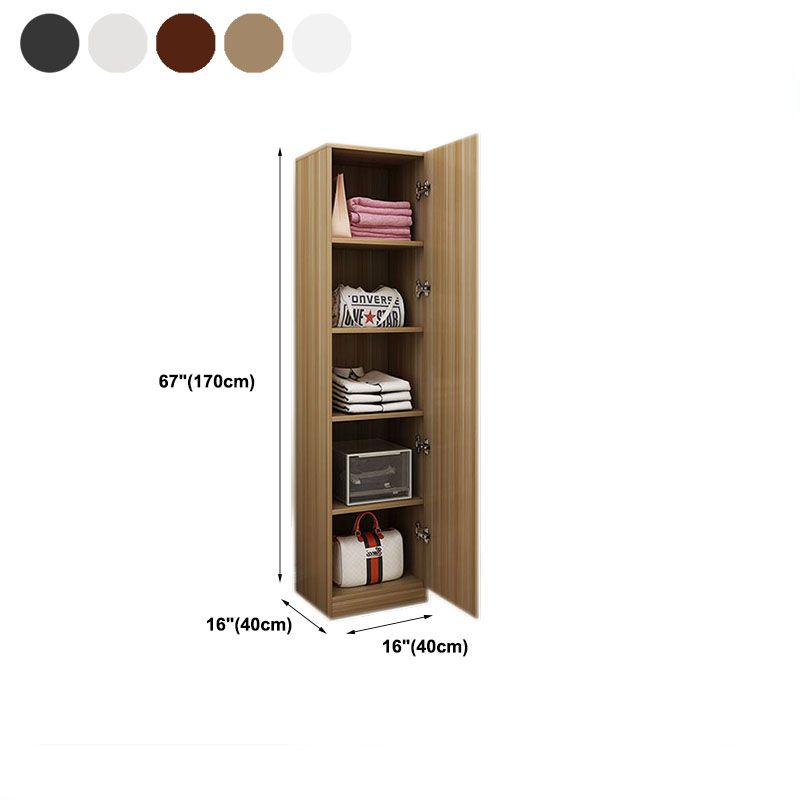 Contemporary Style Wardrobe Armoire Wood Non-Hanging Armoire with Door