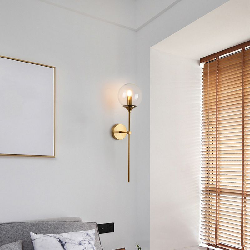 Glass Ball Wall Mounted Lamps Modern Style 1 Light Wall Lighting Fixtures