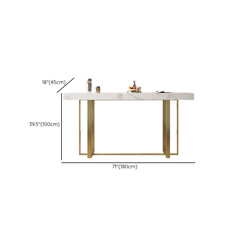 Rectangle Bistro Accent Dining Table Glam Pub Height Dining Table