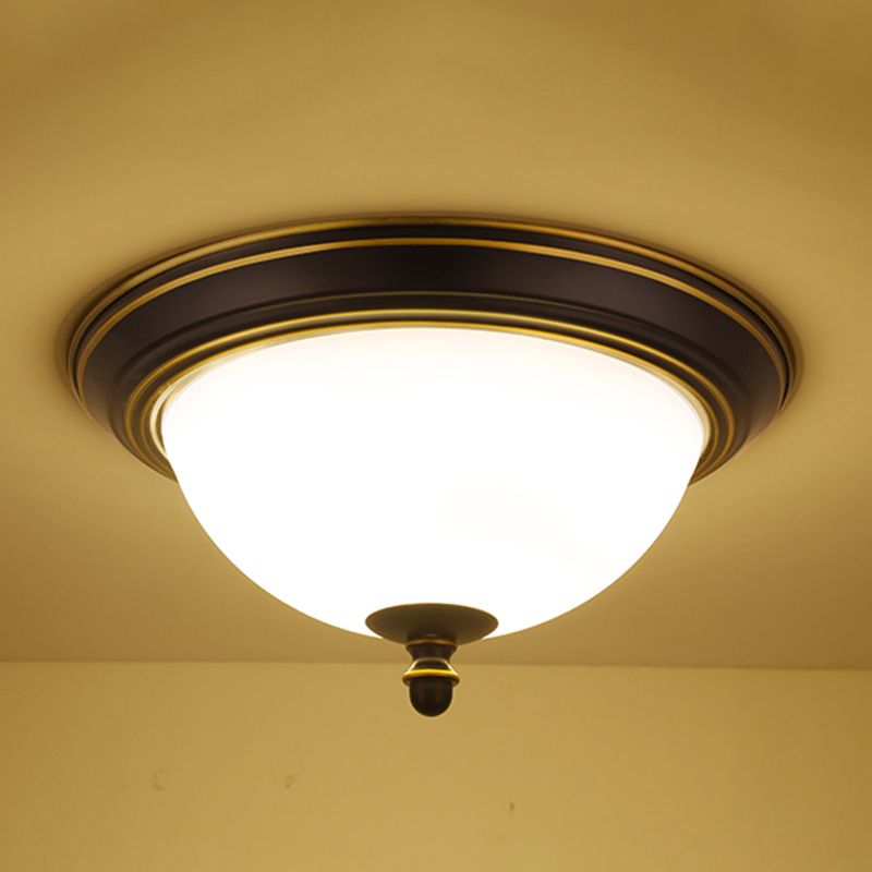 Glass Bowl Shape Flush Mount Light Fixture Simple Flush Mount Lamp