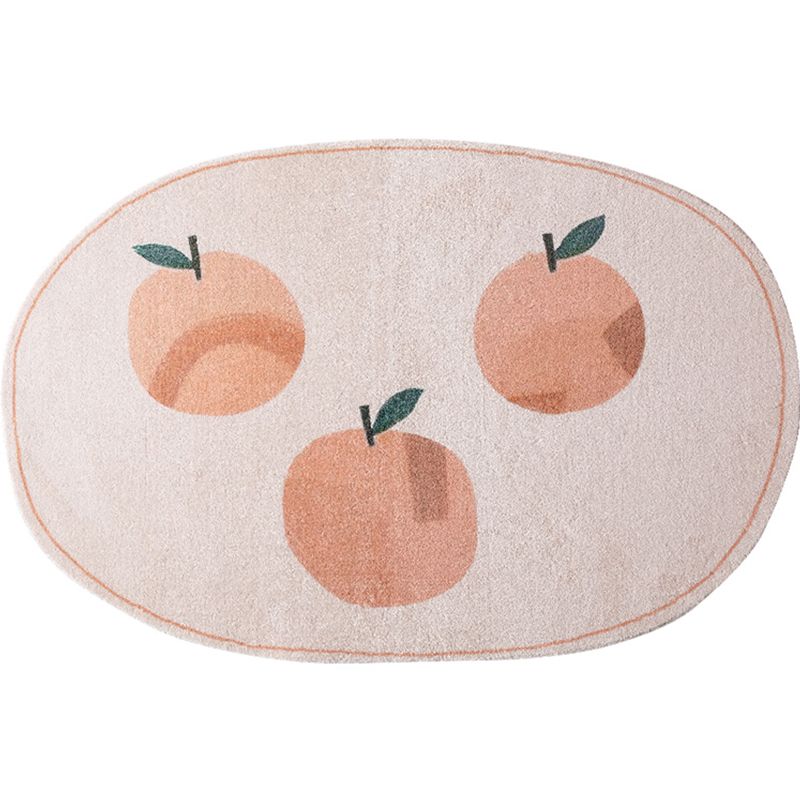 Stylish Fruit Pattern Rug Pink Modernism Rug Polyester Pet Friendly Washable Non-Slip Area Rug for Bedroom