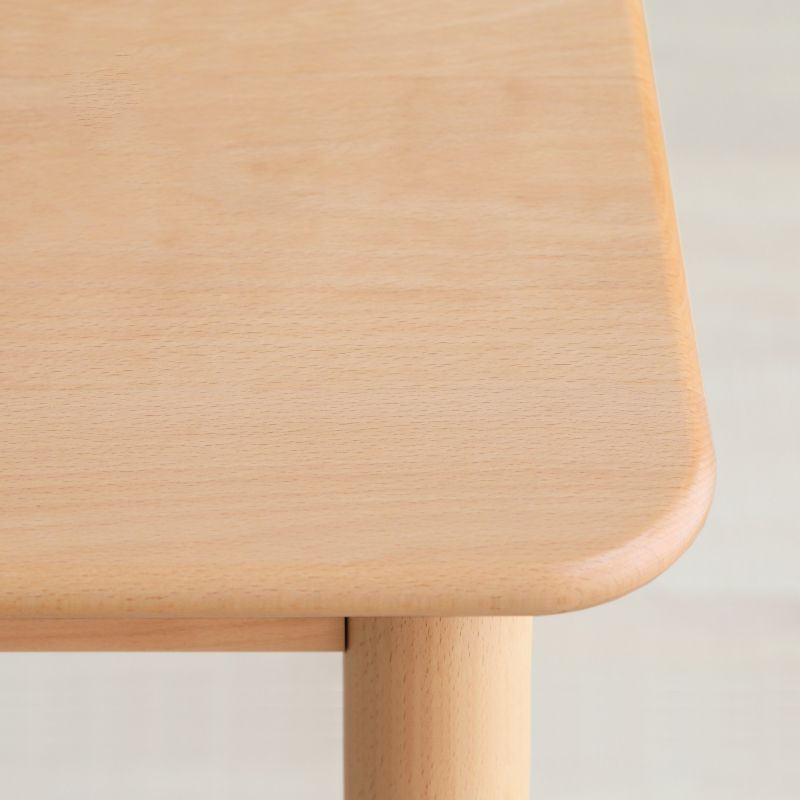 Rectangle Wooden Dining Table Modern Beech Table in Nature with 4 Legs