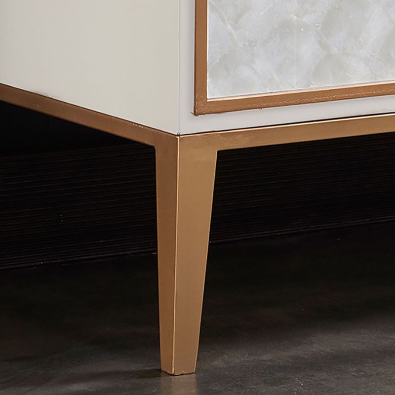 Modern Living Room Buffet Wood and Metal Sideboard Buffet in White