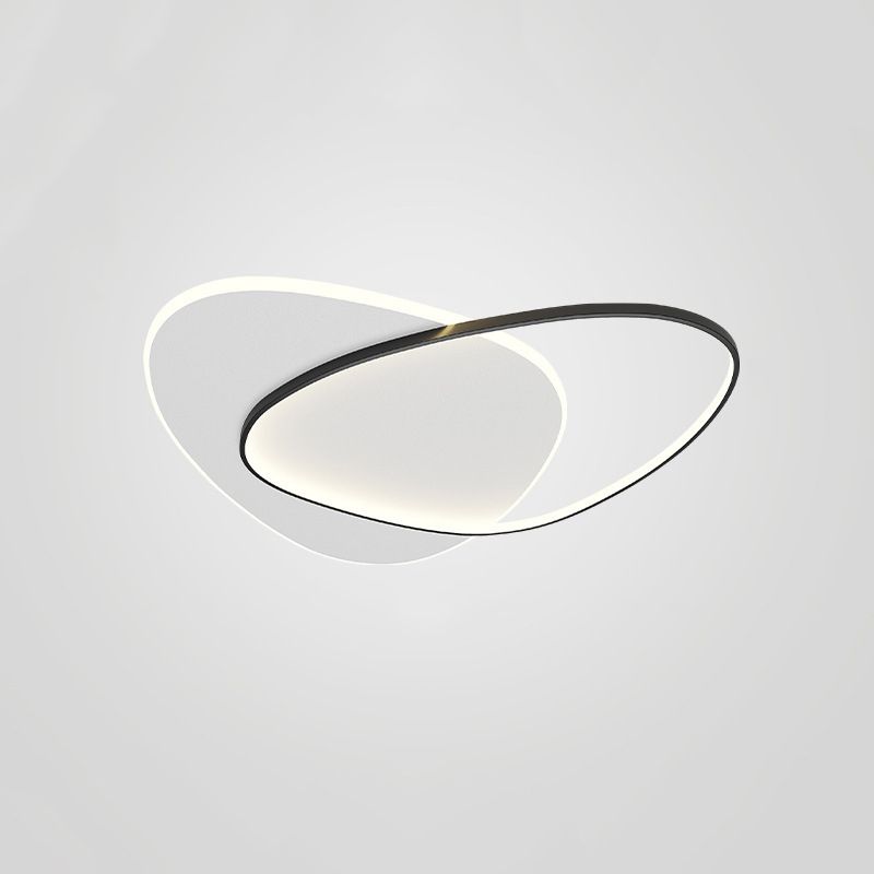 Plafonnier LED en aluminium dans un style créatif moderne, Noir et blanc acrylique oblong encastré