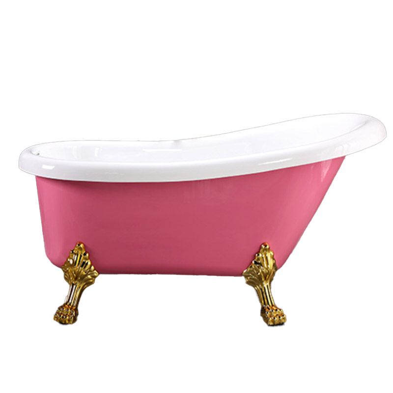 Modern Acrylic Bathtub Back to Wall with Golden Feet and Drain Bath Tub for Bathroom